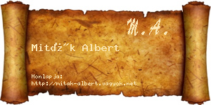 Miták Albert névjegykártya