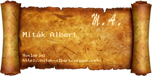 Miták Albert névjegykártya